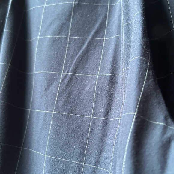 ATHLETA Brooklyn Textured Ankle Pants Navy Windowpane Plaid Sz 2 - Picture 13 of 16